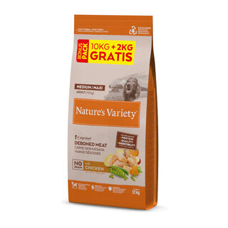 Nature's Variety No Grain Adult Medium Maxi Frango ração para cães