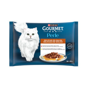 Purina Gourmet Perle Frango e Boi saquetas em molho para gatos