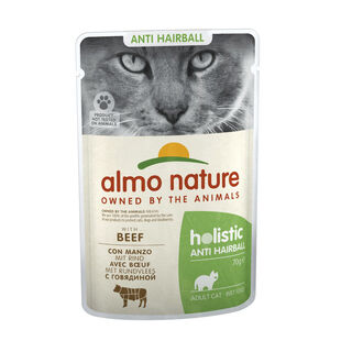 Almo Nature Antihairball carne de boi saqueta para gatos