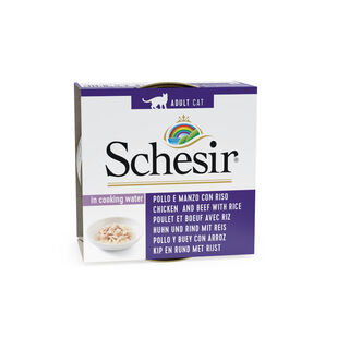 Schesir Adult Frango e Boi lata para gatos