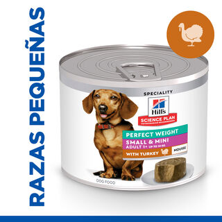 Hill's Science Plan Adult Small & Mini Perfect Weight Mousse de Peru em lata para cães