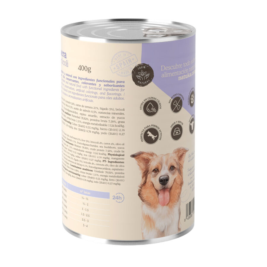 Natuka Alimento h&uacute;mido de vitela e br&oacute;colos em lata para c&atilde;es, , large Imagem n&uacute;mero 2