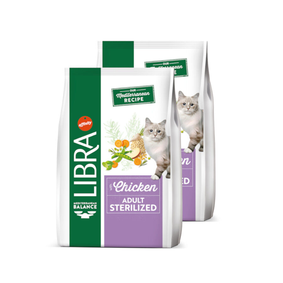 2 x 12 kg Libra Adult Sterilized Frango ra&ccedil;&atilde;o para gatos Pack poupan&ccedil;a!, , large Imagem n&uacute;mero 1
