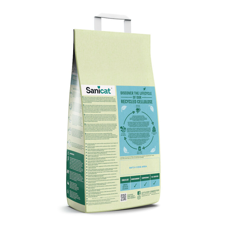 10 L Sanicat Recycled Cellulose Substrato Natural para gatos,  Imagem número 2 10 L Sanicat Recycled Cellulose Substrato Natural para gatos, , large Imagem número 2