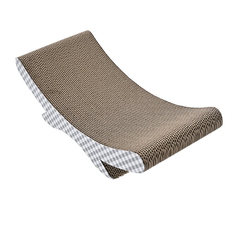 Leeby Remy Rocker arranhador de cartão horizontal com padrão vichy para gatos,  Imagem número 1 Leeby Remy Rocker arranhador de cartão horizontal com padrão vichy para gatos, , large Imagem número 1