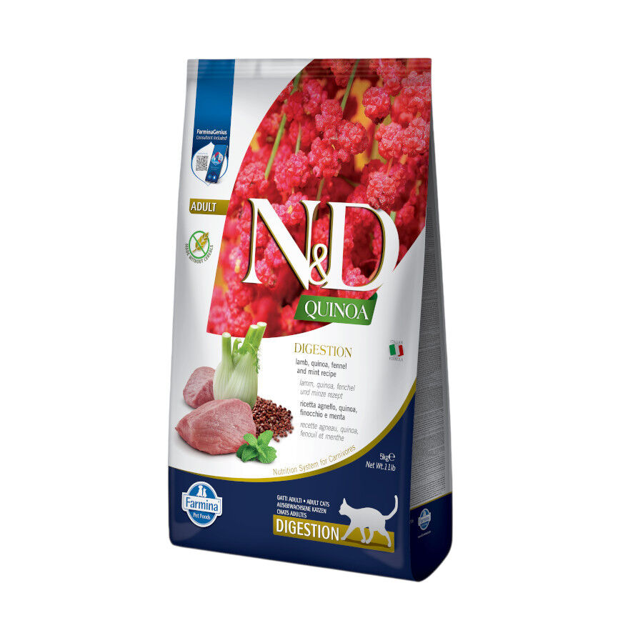 5 kg Farmina N&D Quinoa Adult Digestion Pienso Cordero para gatos, , large Imagem n&uacute;mero 1