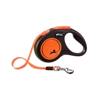 Flexi New Neon Trela extensível laranja para cães