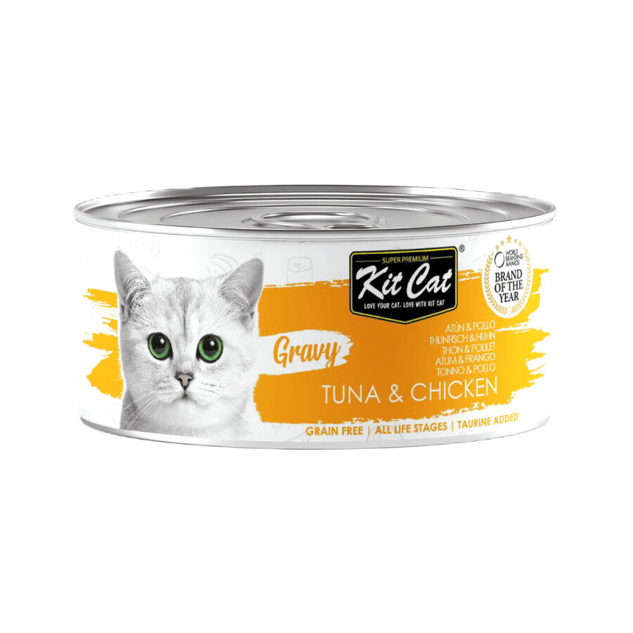 Kit Cat Comida h&uacute;mida de atum e frango em lata para gatos, , large Imagem n&uacute;mero 1