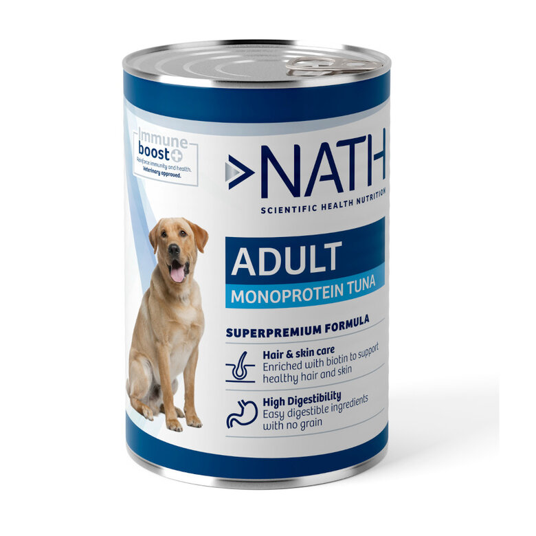 400 g Nath Adult Monoprotein Tuna em lata alimento húmido para cães,  Imagem número 1 400 g Nath Adult Monoprotein Tuna em lata alimento húmido para cães, , large Imagem número 1