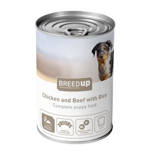 Breed Up Frango e Vitela com Arroz lata para cachorros