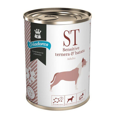 Criadores Adulto Sensitive Terneira e Batata-doce lata para cães
