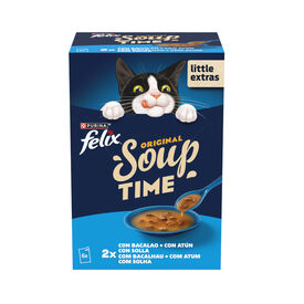 Felix Cat Sopa de bacalhau, atum e solha para gatos