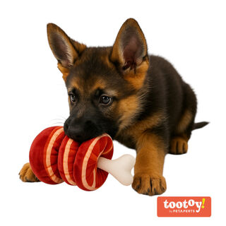 Tootoy! Comfort Beefy Thigh Cuddler peluche com som para cães