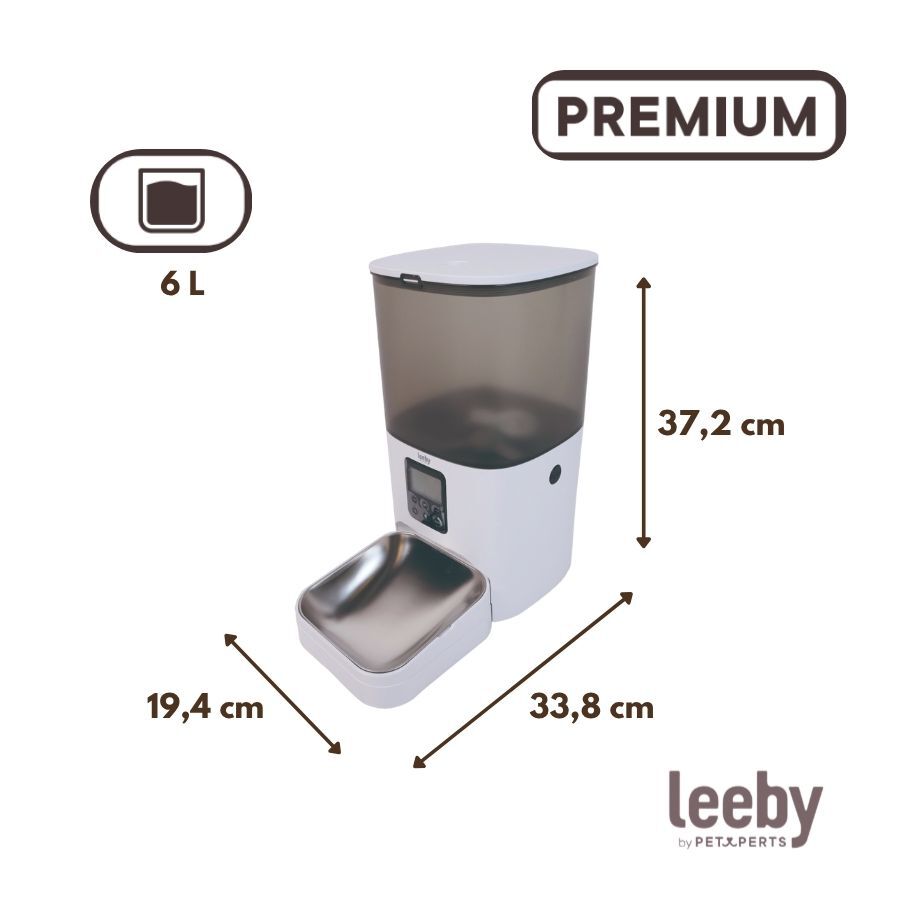 Leeby Comedouro Autom&aacute;tico Program&aacute;vel Branco e Cinzento para c&atilde;es e gatos, , large Imagem n&uacute;mero 4
