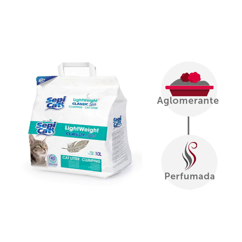 10 L Sepicat LightWeight Classic Spa Areia Aglomerante para gatos,  Imagem número 2 10 L Sepicat LightWeight Classic Spa Areia Aglomerante para gatos, , large Imagem número 2