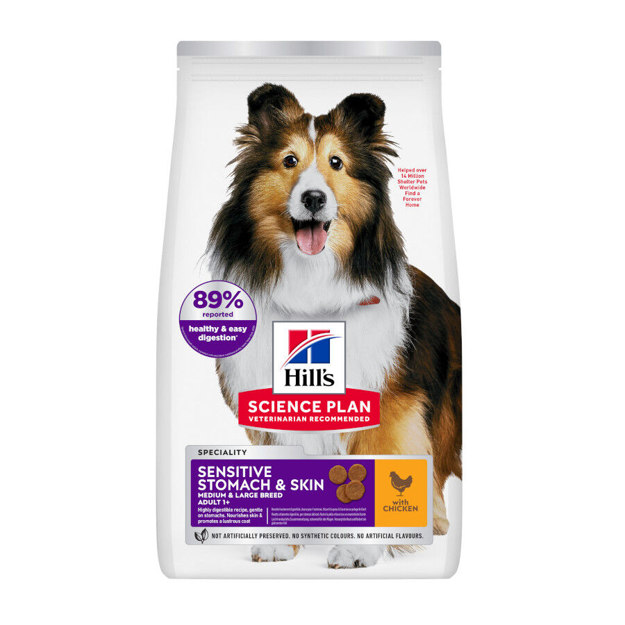 14 kg Hill's Science Plan Sensitive Stomach y Skin Adult Frango ra&ccedil;&atilde;o para c&atilde;es, , large Imagem n&uacute;mero 1
