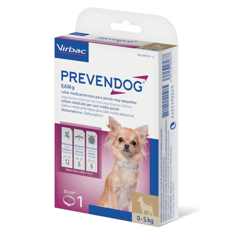 Virbac Prevendog coleira antiparasitária para cães pequenos, , large image number null