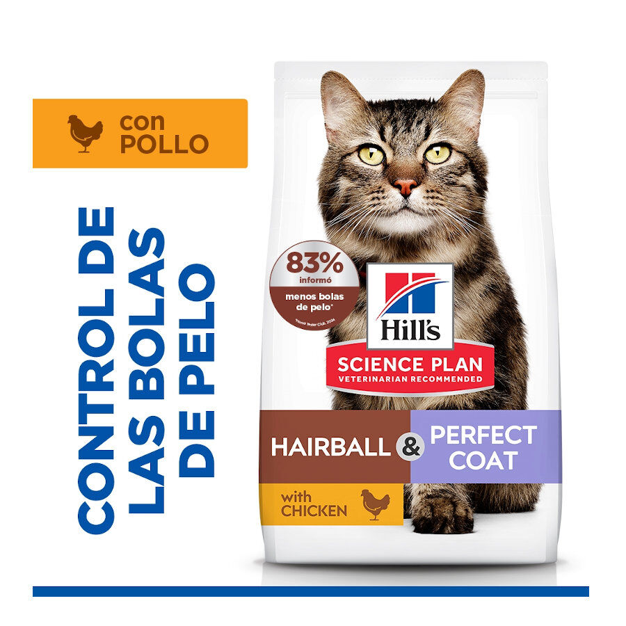 1.5 kg Hill's Science Plan Adult Hairball & Perfect Coat Ra&ccedil;&atilde;o de frango para gatos, , large Imagem n&uacute;mero 2