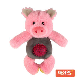 Tootoy! Puppy Multitexture Pink Pig Cuddler peluche para cachorros