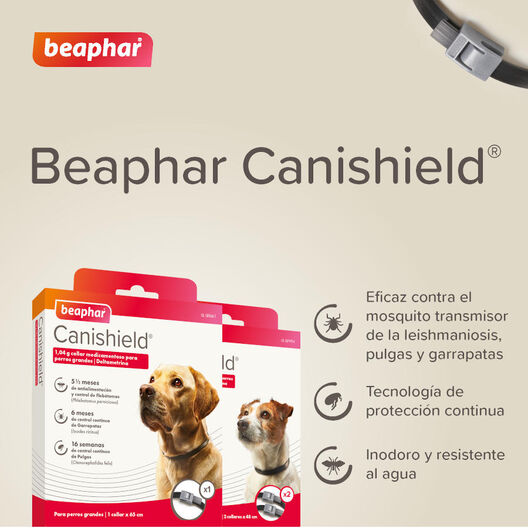 Beaphar CaniShield Coleira Antiparasitária para cães pequenos e médios, , large image number null