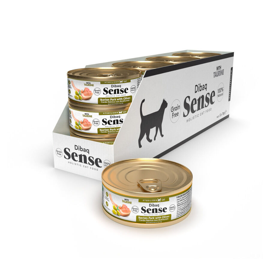 70 g Dibaq Sense Sterilized Gain Free Porco Ib&eacute;rico com Azeitonas lata para gatos, , large Imagem n&uacute;mero 2