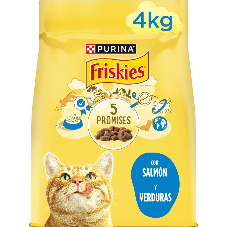 4 kg Purina Friskies Ra&ccedil;&atilde;o para Gato Adulto com Salm&atilde;o e Legumes, , large Imagem n&uacute;mero 1