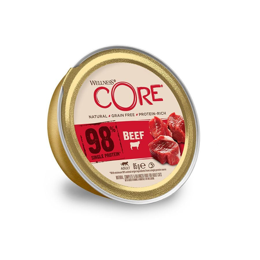 12 terrinas x 85 g Wellness Core Adult Single Protein Terneira terrina para gatos Pack poupan&ccedil;a!, , large Imagem n&uacute;mero 1