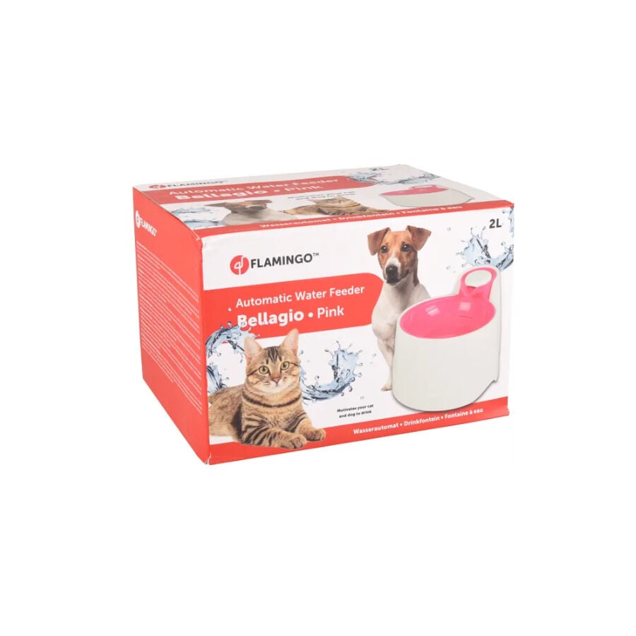 Flamingo Bellagio Bebedouro Autom&aacute;tico Branco e Rosa para c&atilde;es e gatos , , large Imagem n&uacute;mero 3