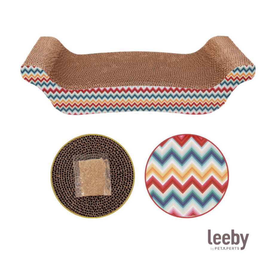 Leeby Remy Rocker arranhador horizontal de cart&atilde;o com padr&atilde;o colorido para gatos, , large Imagem n&uacute;mero 5