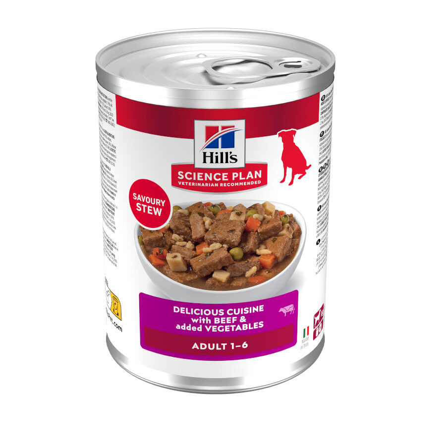 363 g Hill's Science Plan Adult Comida h&uacute;mida de Vaca e Legumes para c&atilde;es, , large Imagem n&uacute;mero 1