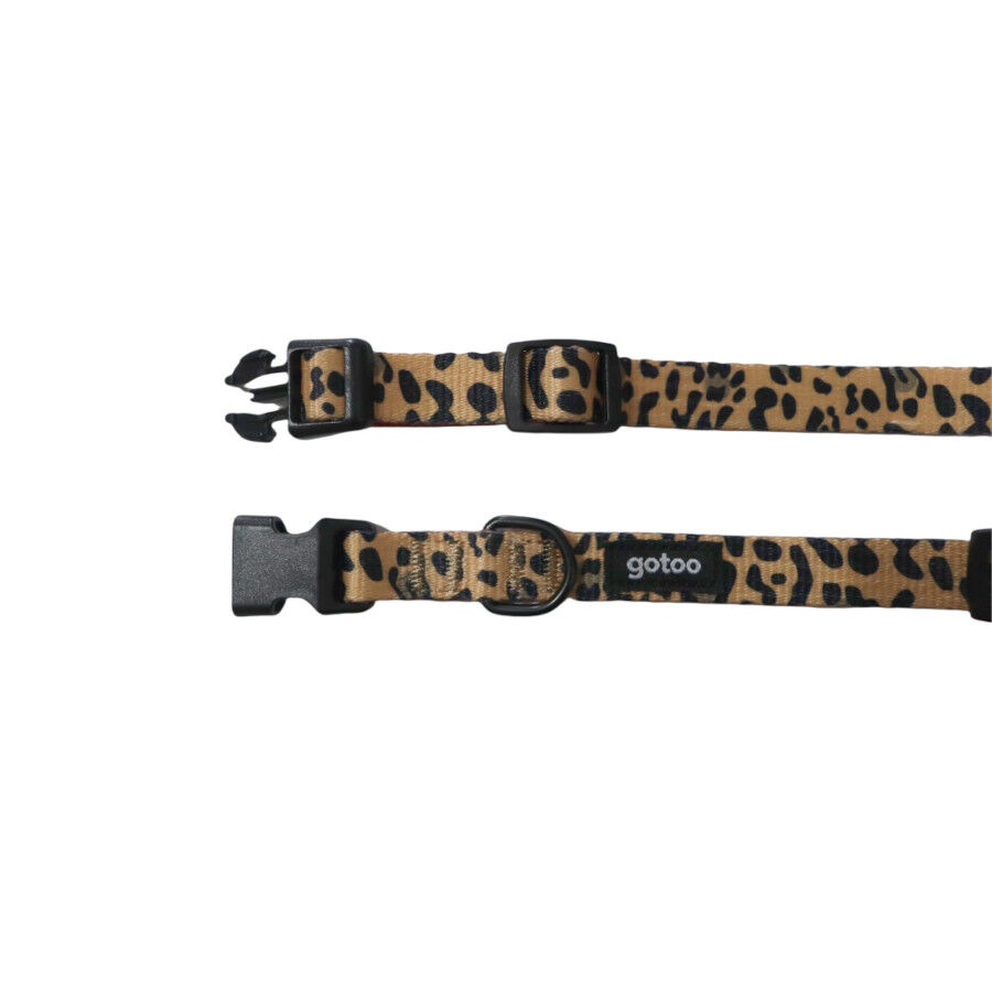 Gotoo Coleira estampada leopardo castanha para c&atilde;es, , large Imagem n&uacute;mero 4