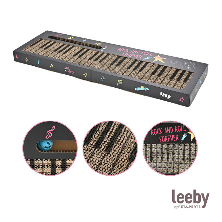 Leeby Kitty teclado arranhador de cartão com bola para gatos,  Imagem número 6 Leeby Kitty teclado arranhador de cartão com bola para gatos, , large Imagem número 6