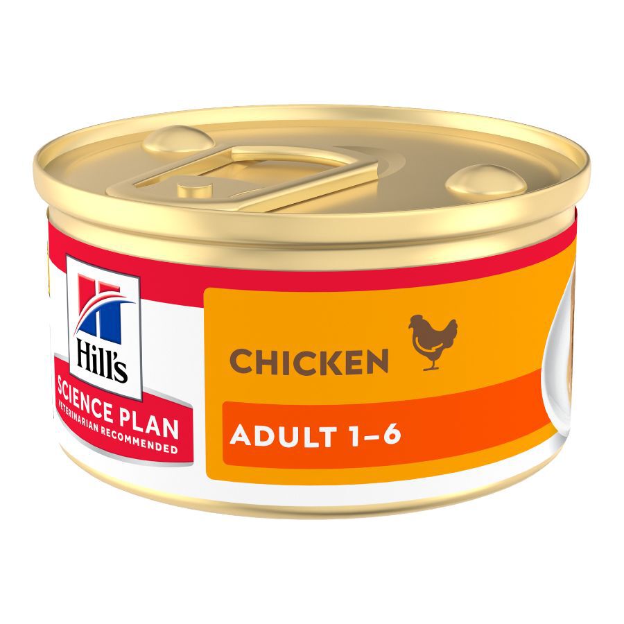 85 g Hill's Science Plan Adult Comida h&uacute;mida Mousse de Frango em lata para gatos, , large Imagem n&uacute;mero 1