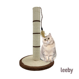 Leeby Isidoro arranhador de sisal com brinquedo castanho para gatos