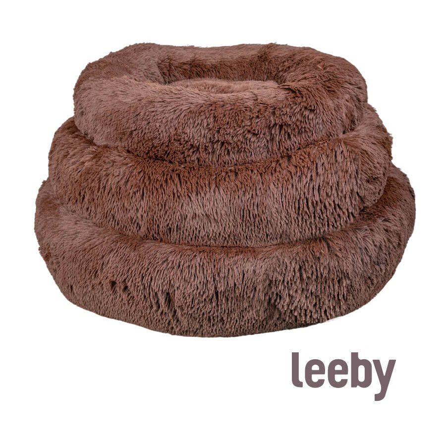 Leeby Cama Redonda Anti Stress Castanha para c&atilde;es, , large Imagem n&uacute;mero 4