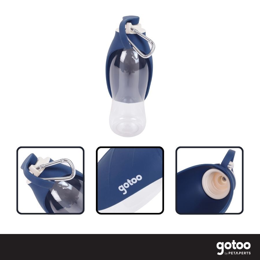 Gotoo Garrafa Bebedouro Port&aacute;til em Silicone Azul para c&atilde;es e gatos, , large Imagem n&uacute;mero 3