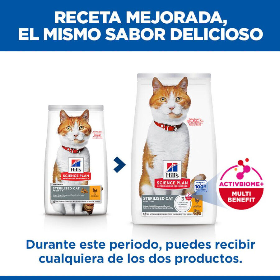 2 x 7 kg Hill's Science Plan Sterilised Adult Frango ra&ccedil;&atilde;o para gatos Pack poupan&ccedil;a!, , large Imagem n&uacute;mero 3