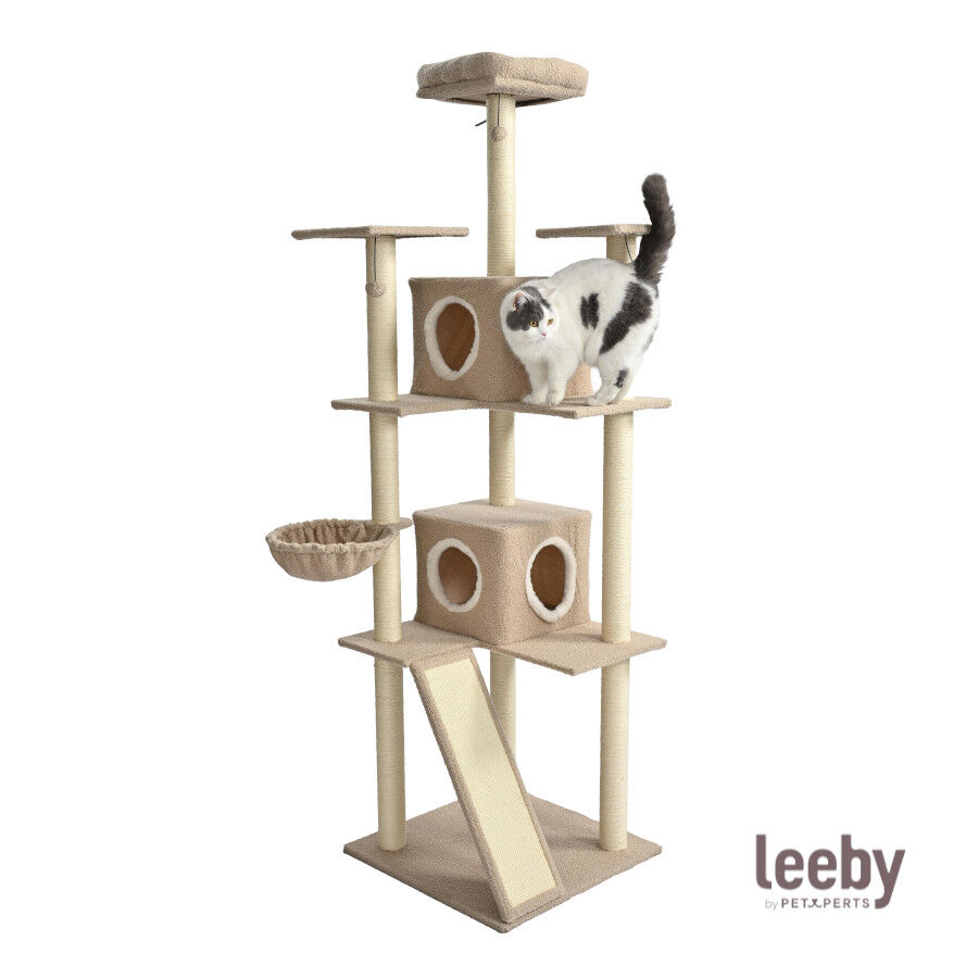 Leeby Boucle Collection &aacute;rvore arranhadora XL com camas e brinquedos para gatos, , large Imagem n&uacute;mero 2