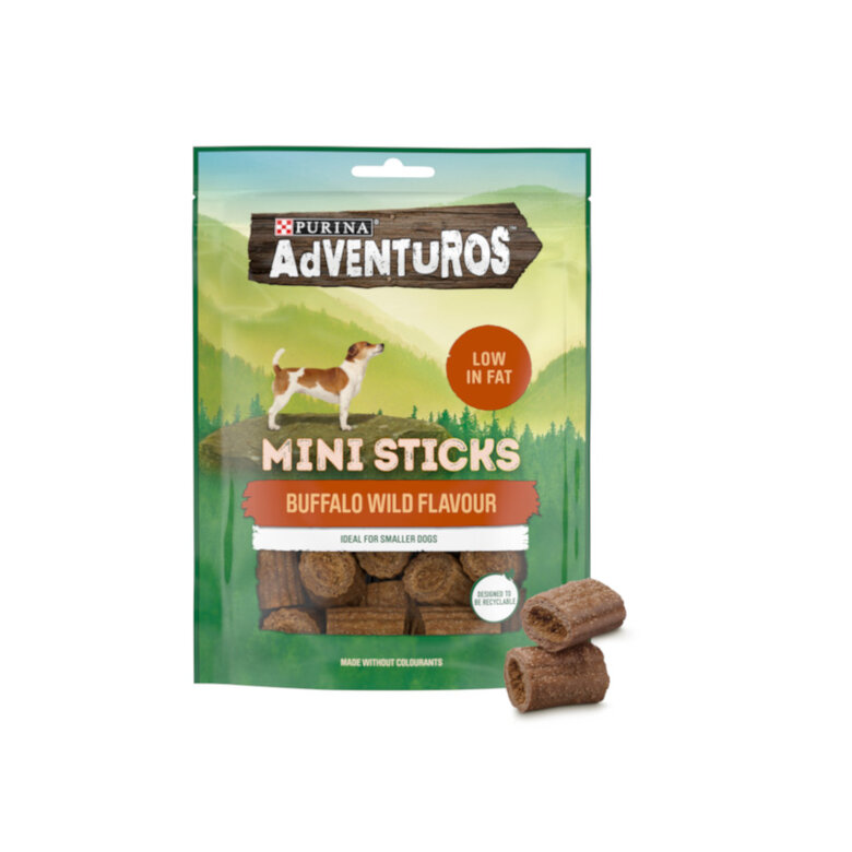 90 g Adventuros Mini Sticks Búfalo Selvagem para Cães,  Imagem número 2 90 g Adventuros Mini Sticks Búfalo Selvagem para Cães, , large Imagem número 2