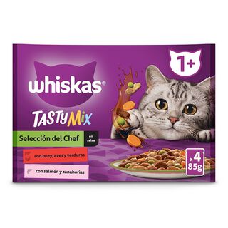 Whiskas Tasty Mix Seleção do Chefe Molho em Saqueta para gatos adultos