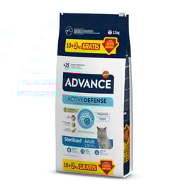 Advance Active Defense Adult Sterilized Peru e Cevada ração para gatos