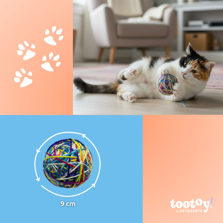 Tootoy! Chase & Play Bola de l&atilde; para gatos, , large Imagem n&uacute;mero 4