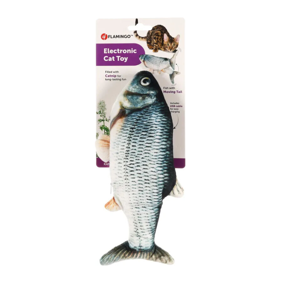 Flamingo Flounder Brinquedo em forma de Peixe El&eacute;ctrico para gatos, , large Imagem n&uacute;mero 6