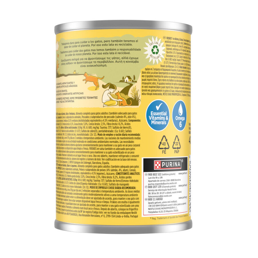 400 g Purina Friskies Adult salm&atilde;o e atum lata para gatos, , large Imagem n&uacute;mero 2