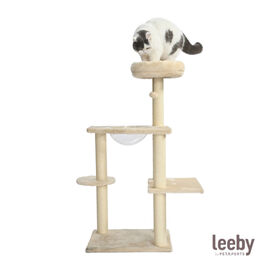 Leeby Luna árvore arranhadora com cama e brinquedo para gatos