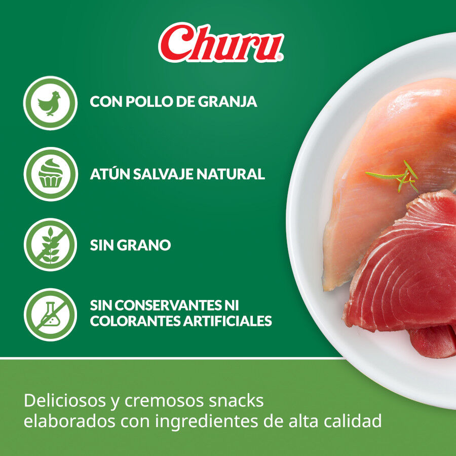4 saquetas x 14 g Churu Snack Cremoso Receita de Frango com Atum para c&atilde;es, , large Imagem n&uacute;mero 2