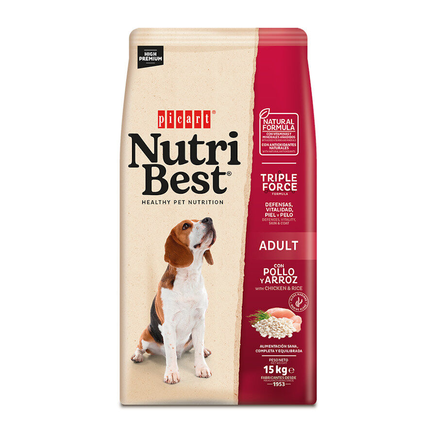 15 kg Nutribest Adult Frango e Arroz ra&ccedil;&atilde;o para c&atilde;es, , large Imagem n&uacute;mero 1