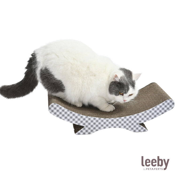 Leeby Remy Rocker arranhador de cartão horizontal com padrão vichy para gatos,  Imagem número 2 Leeby Remy Rocker arranhador de cartão horizontal com padrão vichy para gatos, , large Imagem número 2