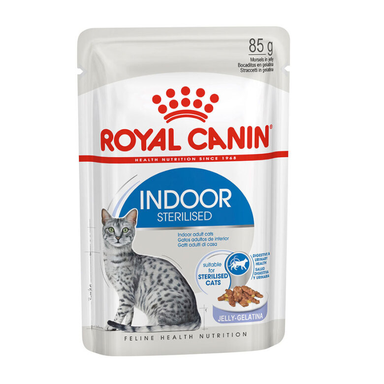 85 g Royal Canin Indoor Sterilised Saquetas em Gelatina para gatos,  Imagem número 1 85 g Royal Canin Indoor Sterilised Saquetas em Gelatina para gatos, , large Imagem número 1