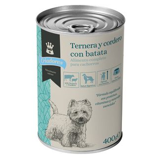 Criadores Vitela e Borrego em lata para cachorros